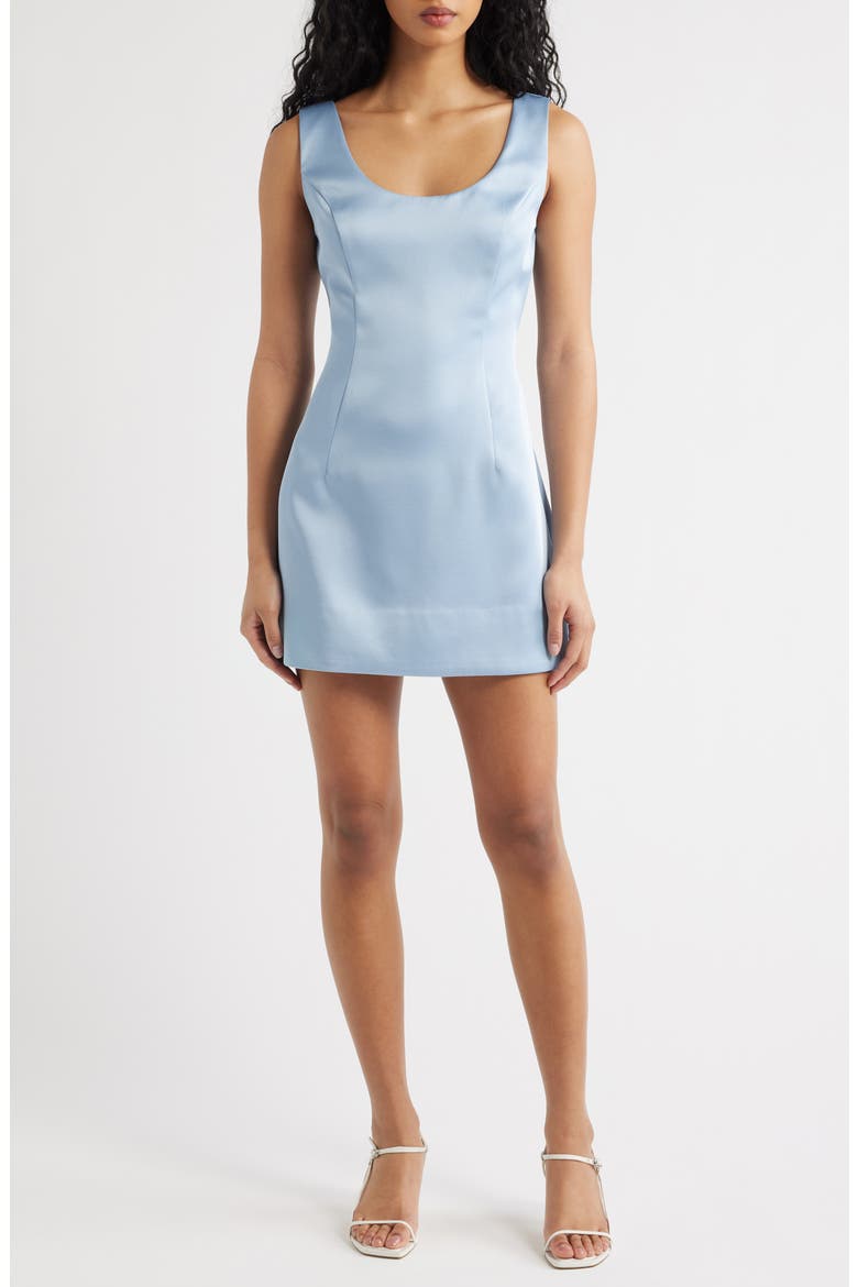reformation baby blue dress Franceska Satin Minidress (Women)