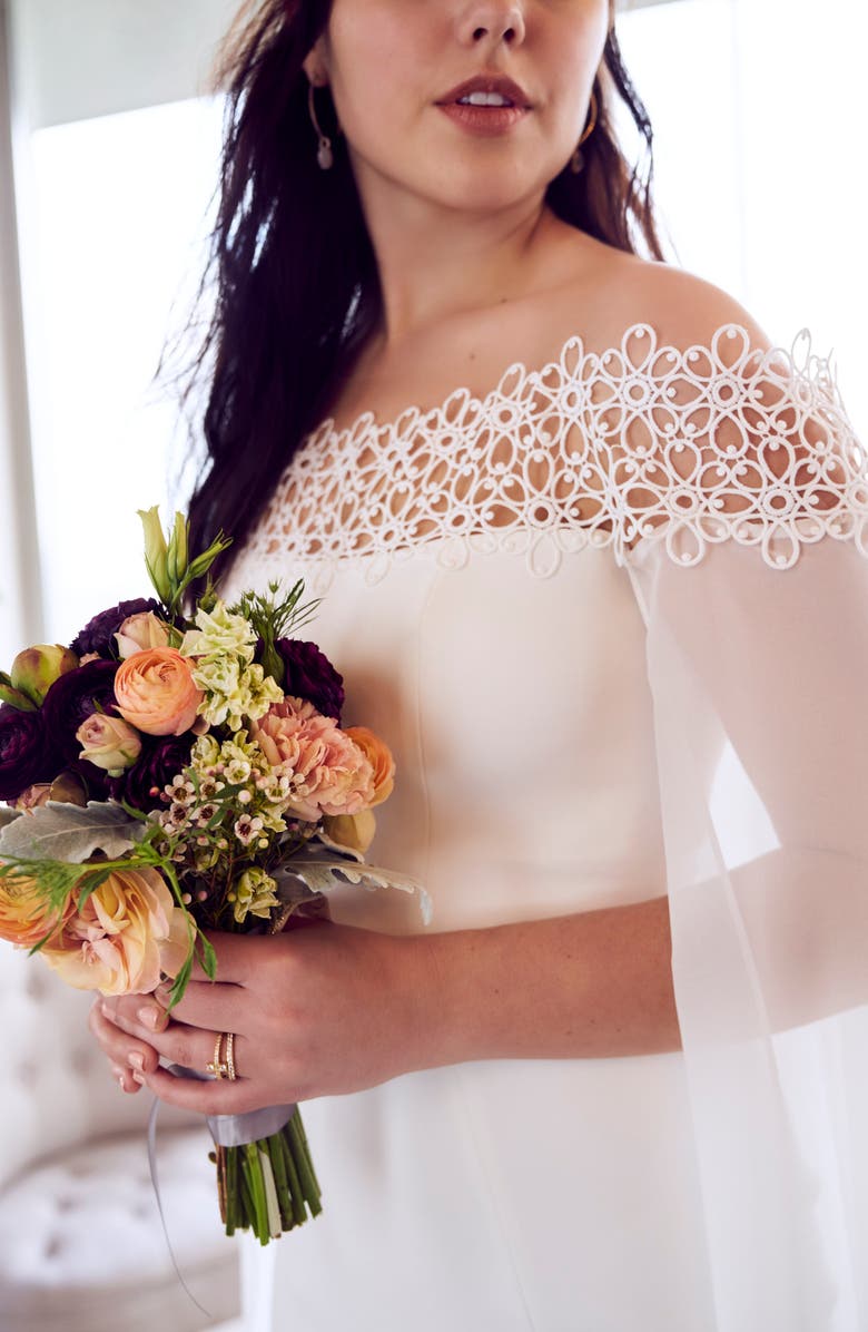 Ines by Ines Di Santo Danica Off the Shoulder Gown with Cape, Alternate, color, 