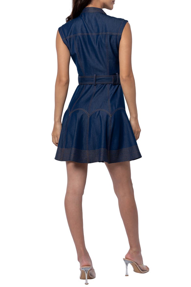 Vita Topstitch Detail Dress, Alternate, color, NAVY