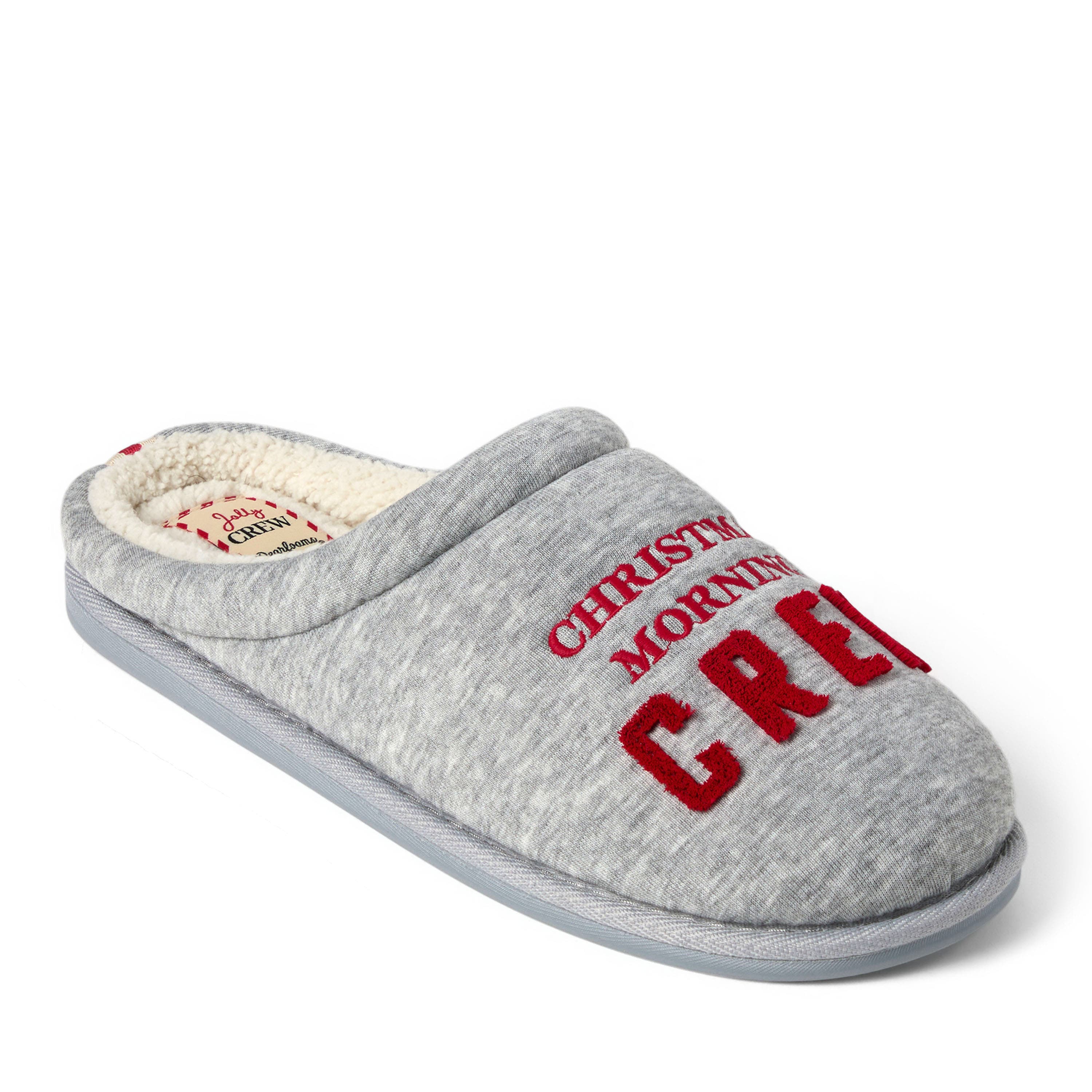 Christmas Morning Crew Slippers, Alternate, color, LIGHT HEATHER GREY