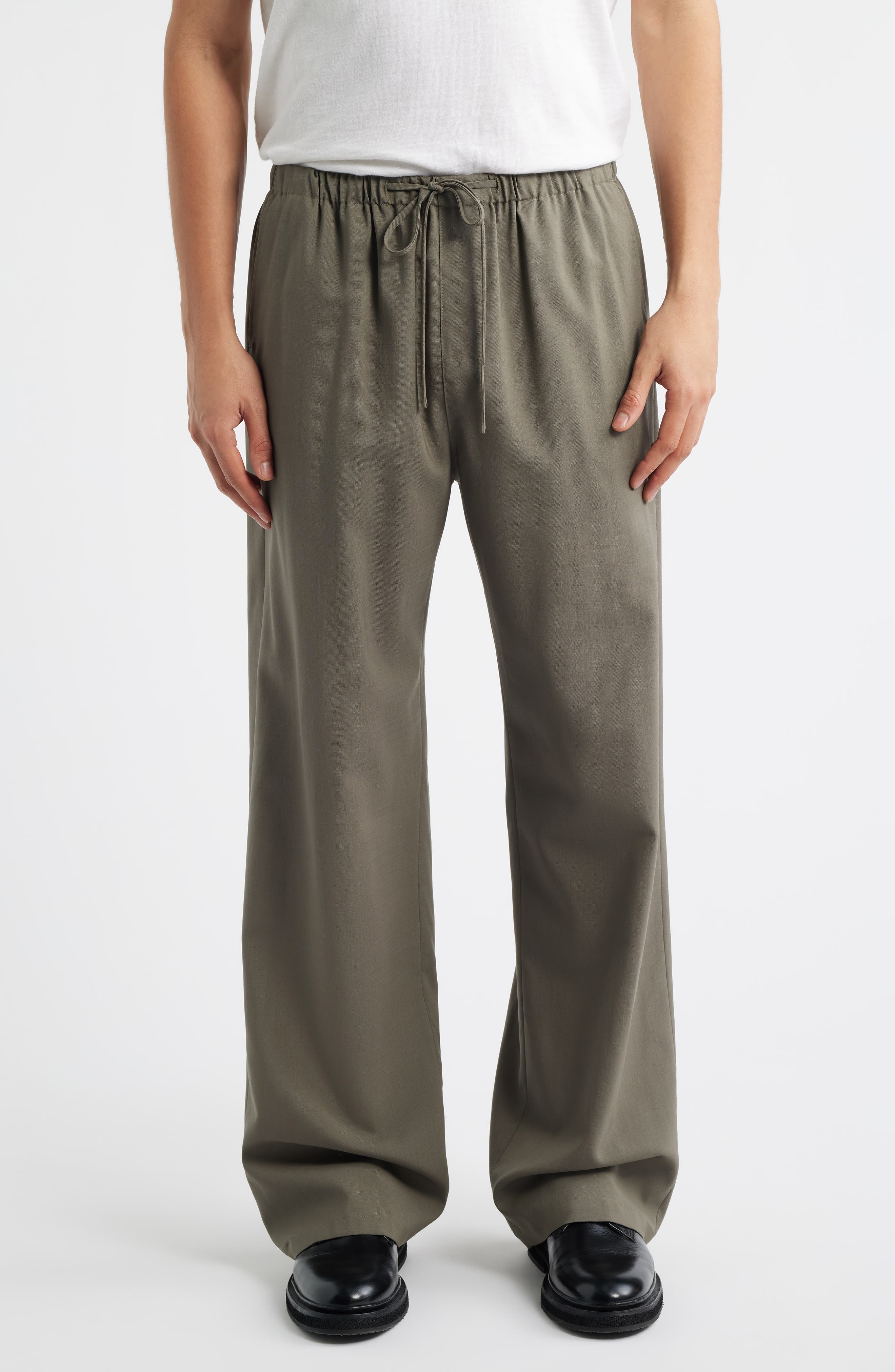 Easy Wide Leg Wool Pants