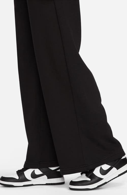 Nike Women's  Sportswear Club Fleece Mid-rise Wide-leg Sweatpants In Black/white