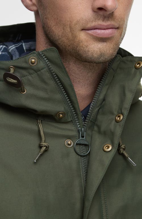 Barbour Modern Lorden Waterproof Hooded Jacket In Green