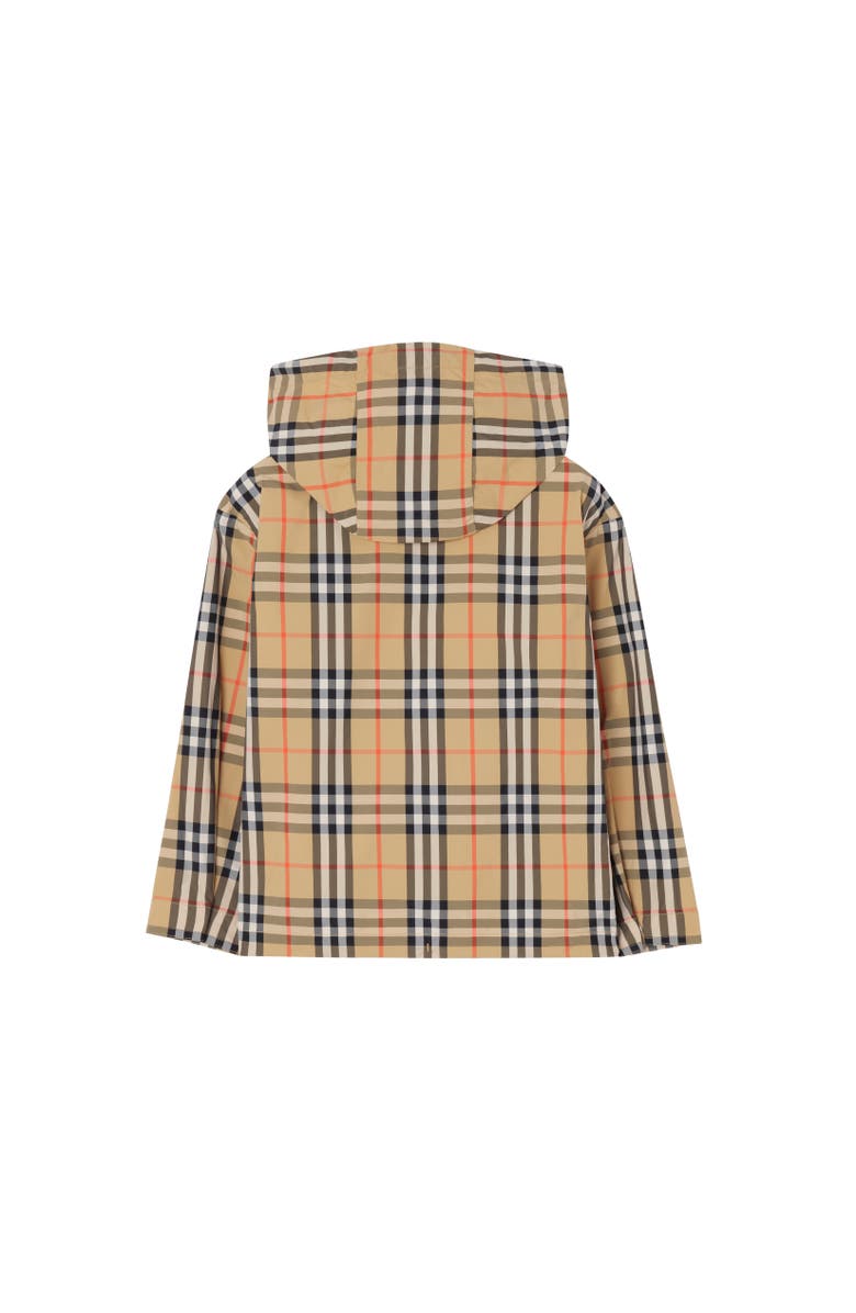 Burberry Check Nylon Hooded Jacket, Alternate, color, Sand Beige