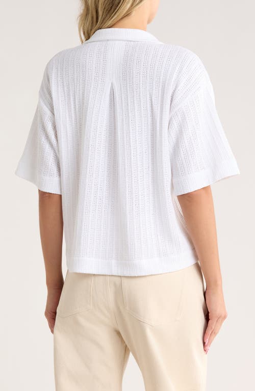 Rag & Bone Olivia Open Stitch Button-up Shirt In White