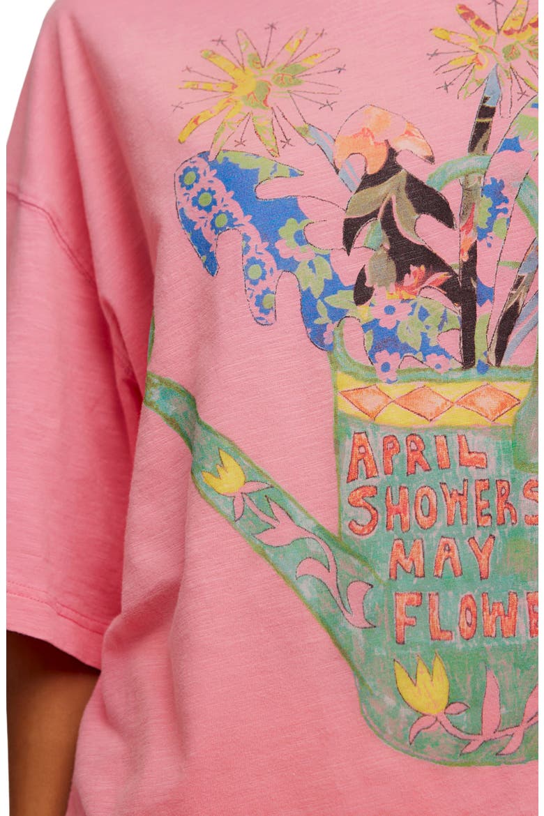 In Spring Cotton Graphic T-Shirt, Alternate, color, PINK POPPY COMBO