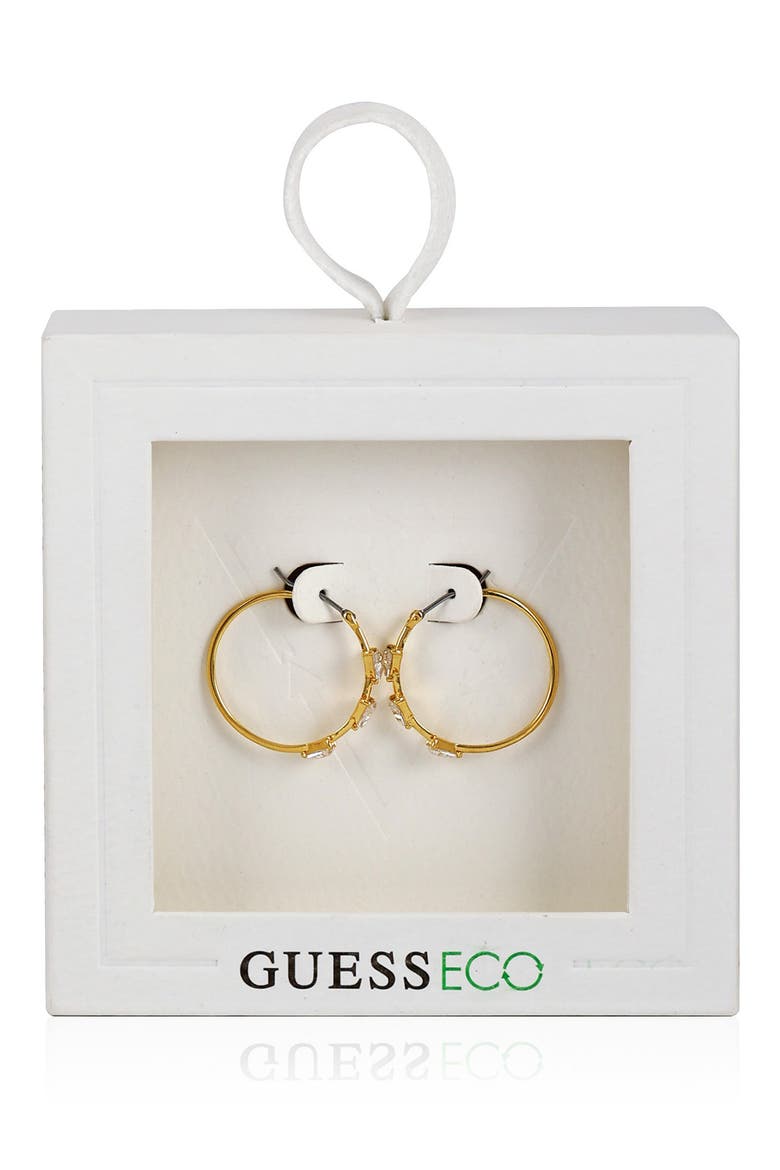 Cubic Zirconia Triangle Hoop Earrings, Main, color, GOLDTONE