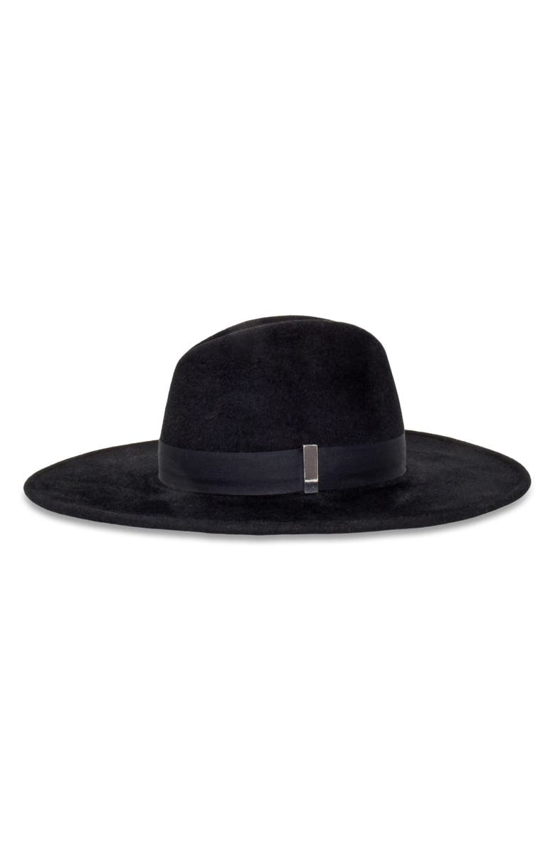 Gigi Burris Millinery Jeanne Velour Felt Fedora, Alternate, color, Black