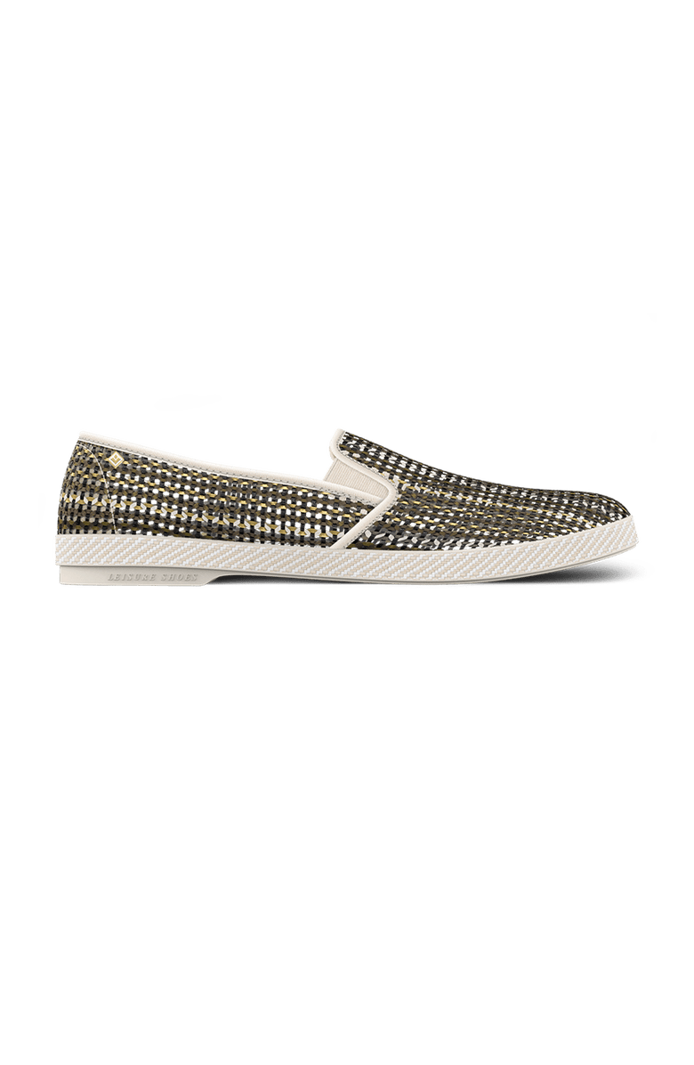 Rivieras Lord Woven Leatherette Slip-On Loafer, Main, color, Multi Gold Bronze Silver