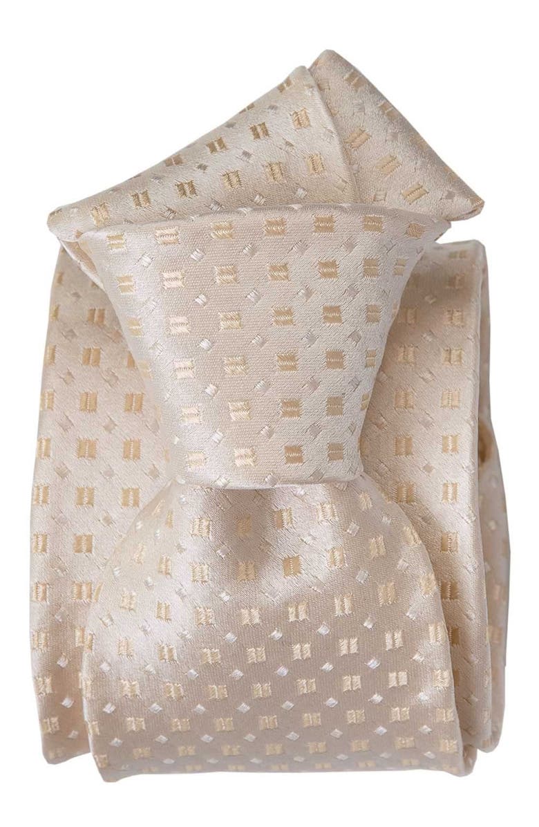 Elizabetta Barbera - Extra Long Silk Jacquard Tie for Men, Alternate, color, Champagne