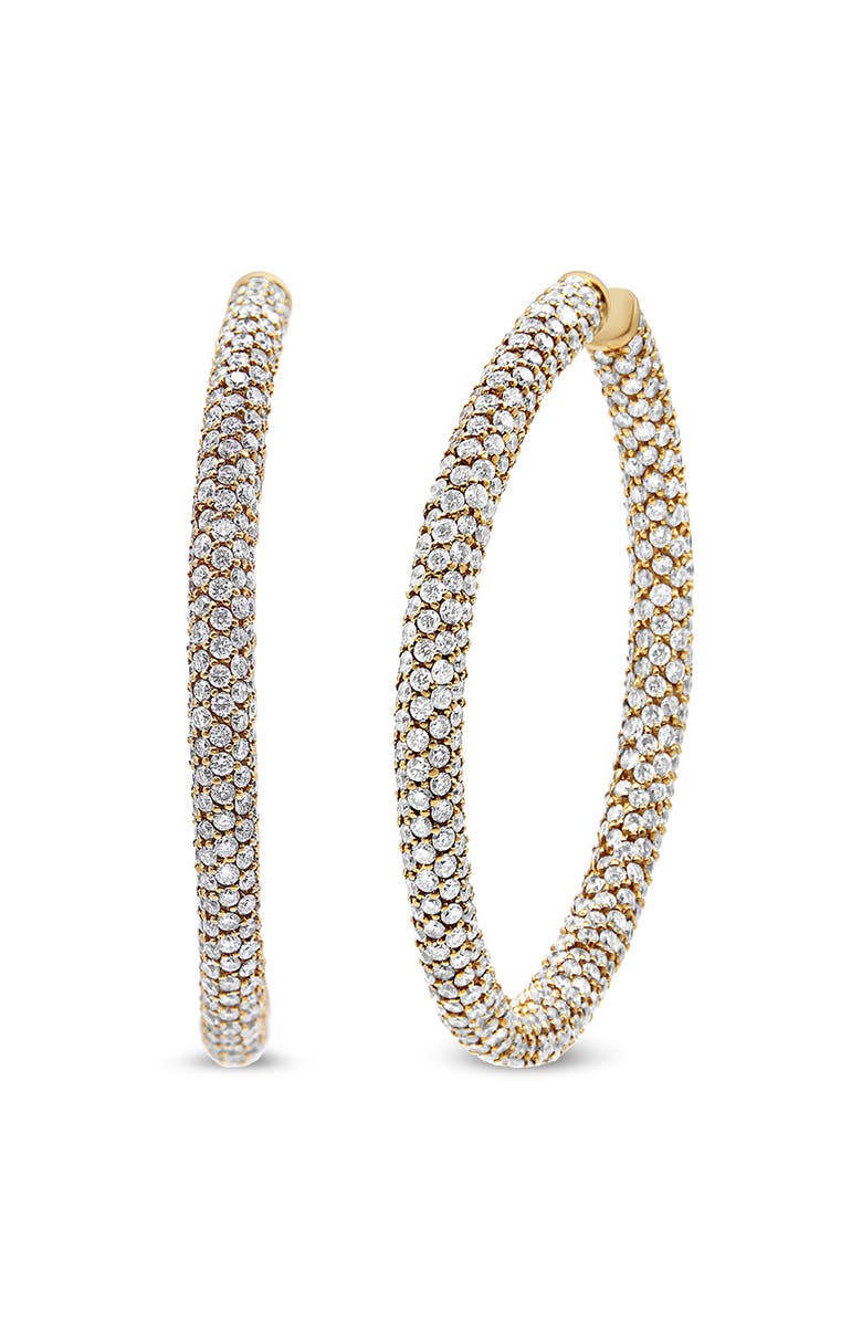 Haus of Brilliance 18K Rose Gold 6.90 Cttw Diamond Inside Out Eternity Hoop Earring, Alternate, color, Pink