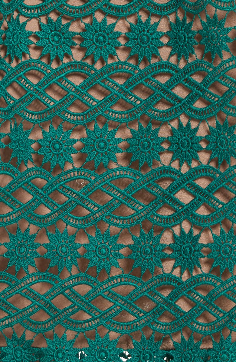 Self-Portrait Lace One-Shoulder Midi Dress, Alternate, color,