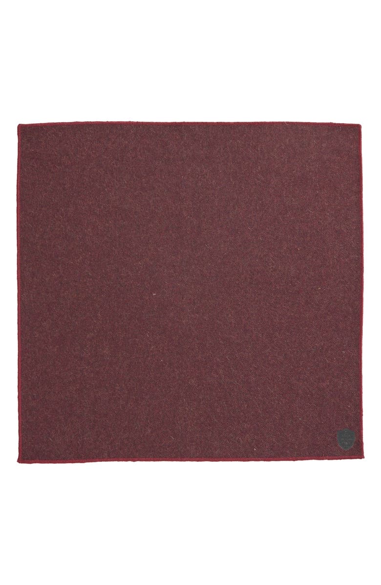 CLIFTON WILSON Burgundy Cashmere Pocket Square, Alternate, color, Burgundy