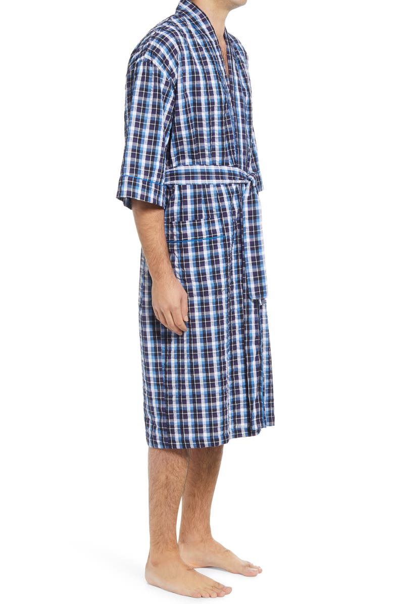 Majestic International Men's Sun Up Seersucker Robe, Alternate, color, 