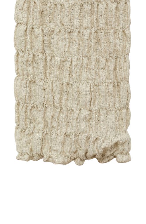Mango May Textured Tie Front Cardigan In Light Beige