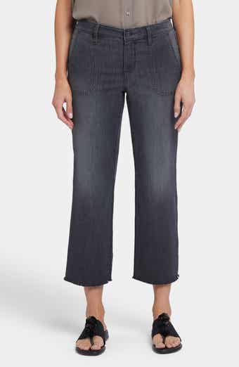 NYDJ Piper Frayed Relaxed Crop Straight Leg Utility Jeans