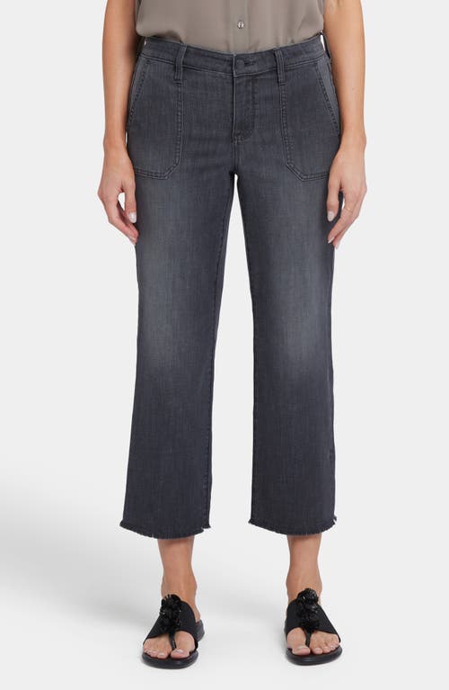 Nydj Piper Frayed Relaxed Crop Straight Leg Utility Jeans In Castile Dream