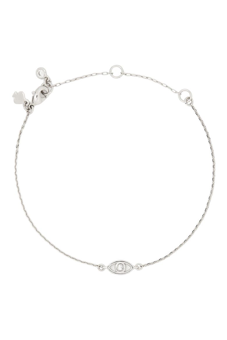 you're a gem evil eye bracelet, Alternate, color, SILVER