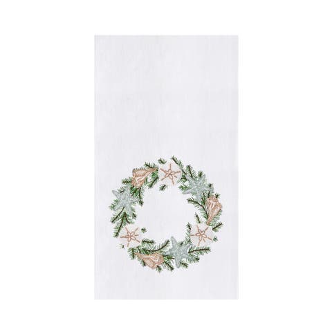 Shell Christmas Wreath Towel