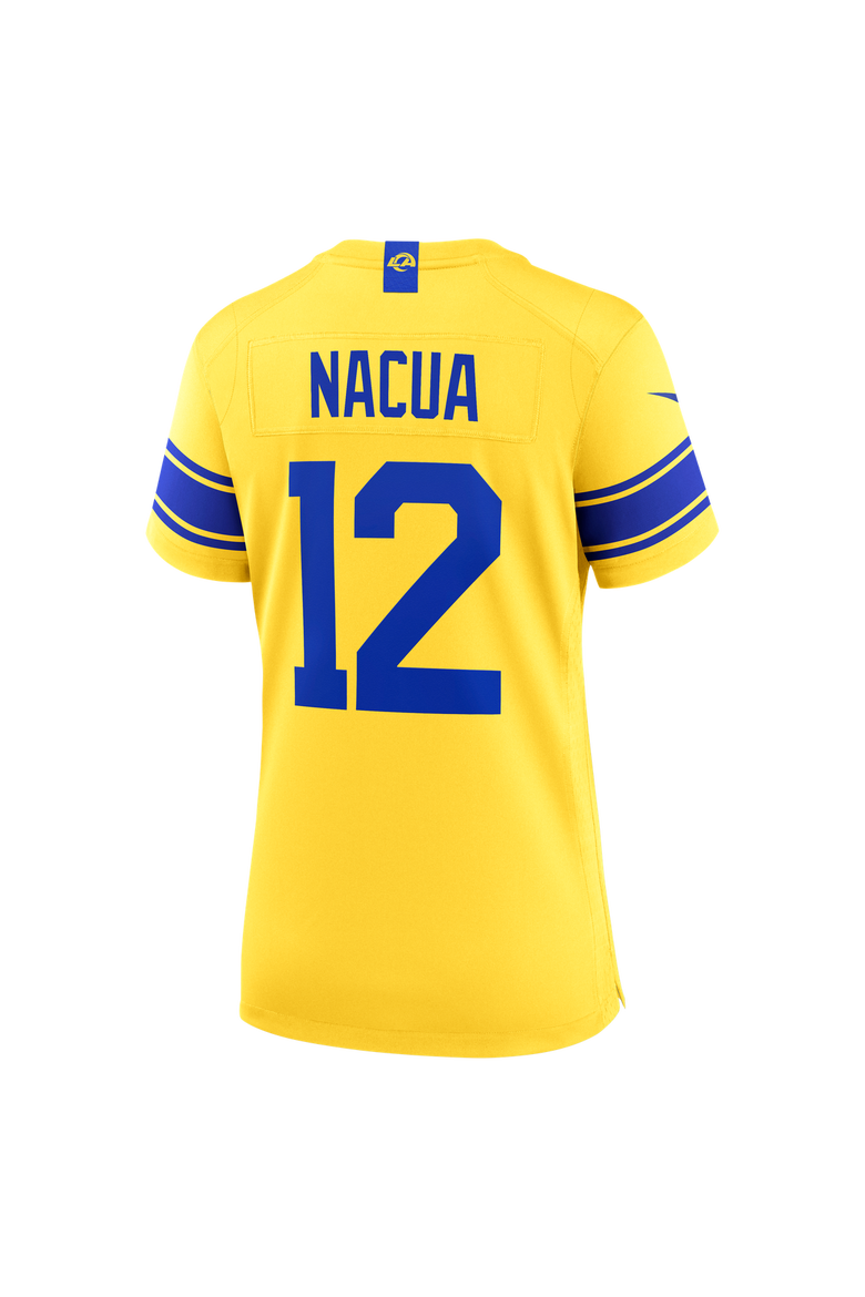 Women's Nike Puka Nacua Los Angeles Rams Classic Sol Game Jersey, Alternate, color, Gold