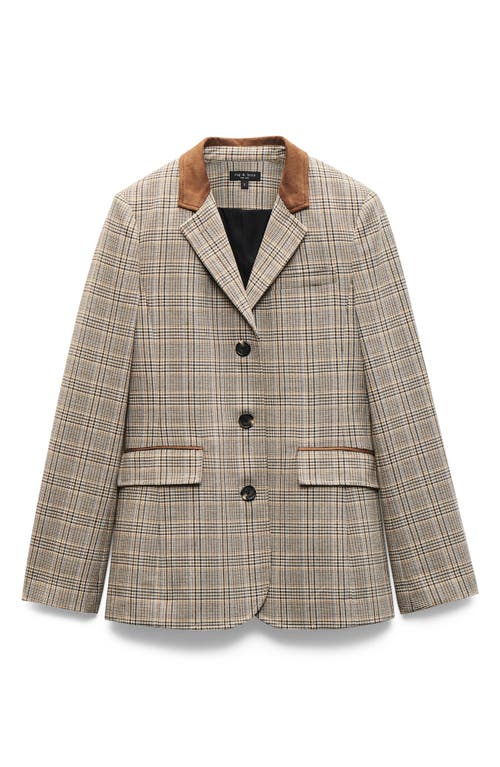 Rag & Bone Evia Plaid Wool Blend Blazer In Multi