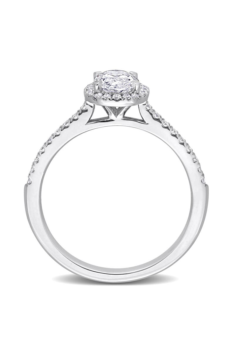 Julianna B. 1 CTW Lab-Grown Diamond Oval Halo Ring 14k, Alternate, color, White Gold