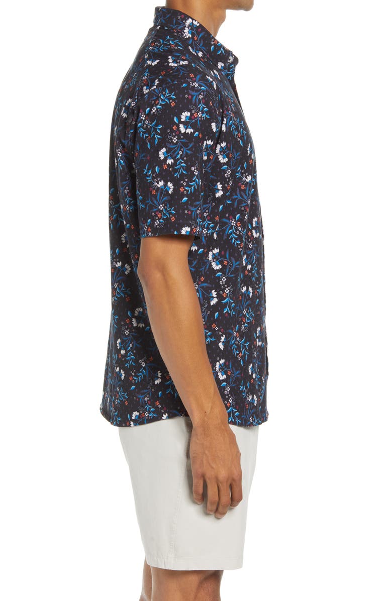 Good Man Brand Flex Pro Slim Fit Print Short Sleeve Button-Up Shirt, Alternate, color,