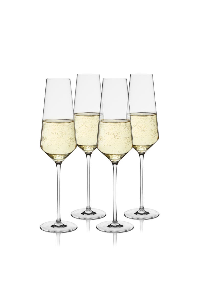Viski Reserve Liminal Champagne Flutes Set of 4, Main, color, Clear