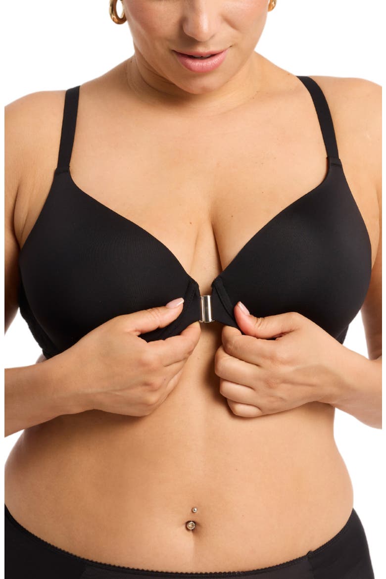 Racerback Lace T-Shirt Bra, Alternate, color, BLACK