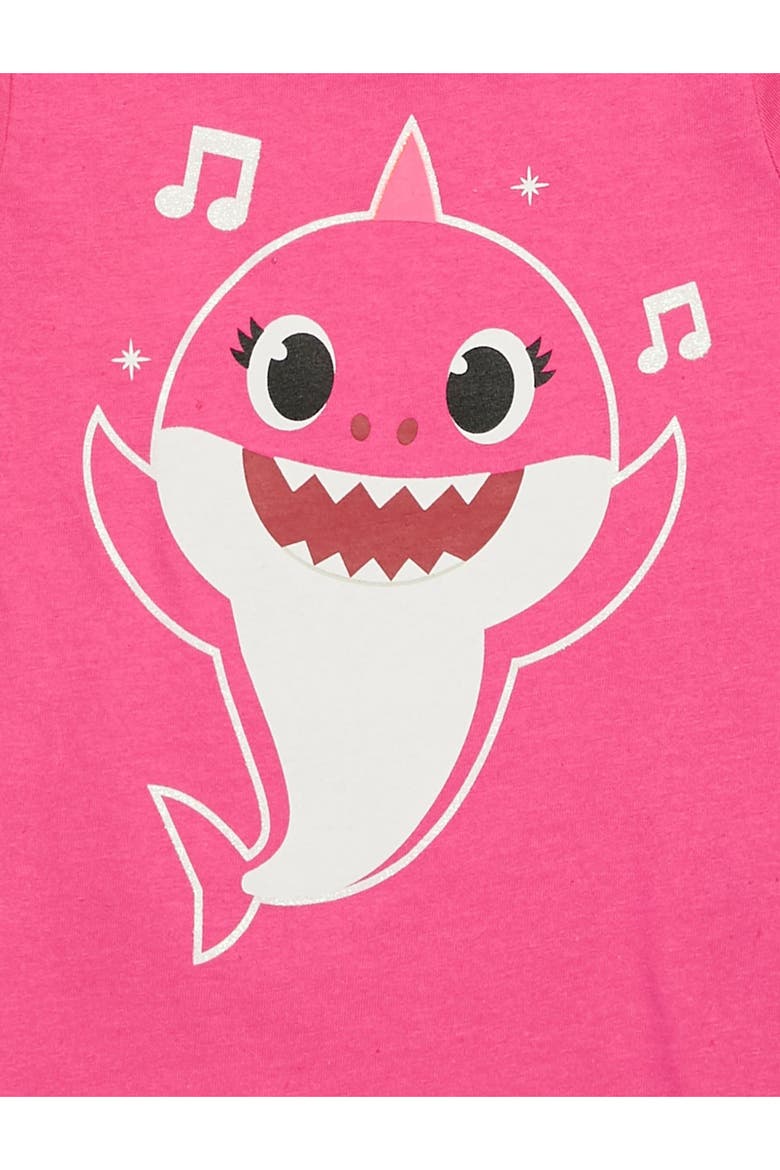Baby Shark 3-Pack Glitter T-Shirts, Alternate, color, Pink Blue Yellow