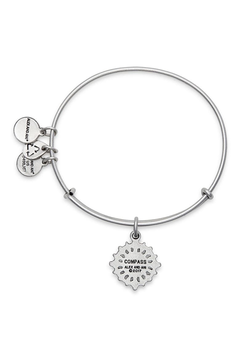 Compass Adjustable Wire Bangle (Nordstrom Exclusive), Alternate, color, RUSSIAN SILVER