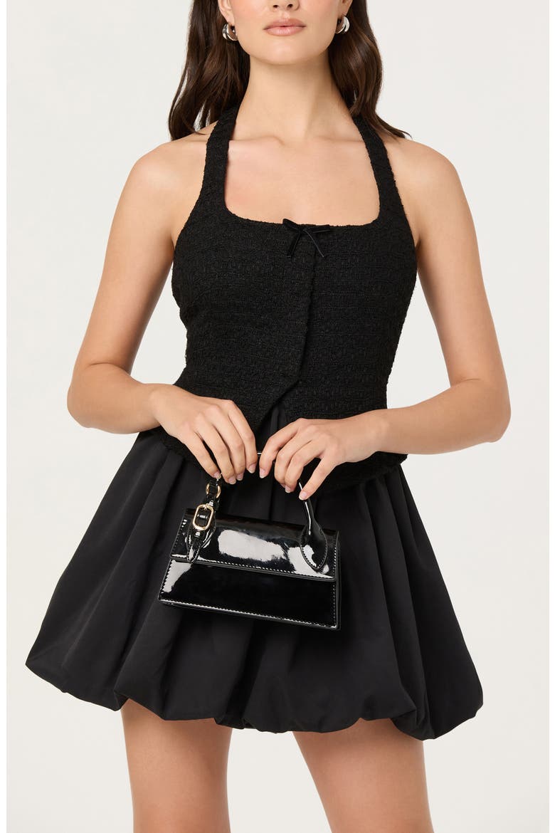 Giavanna Halter Minidress, Alternate, color, BLACK