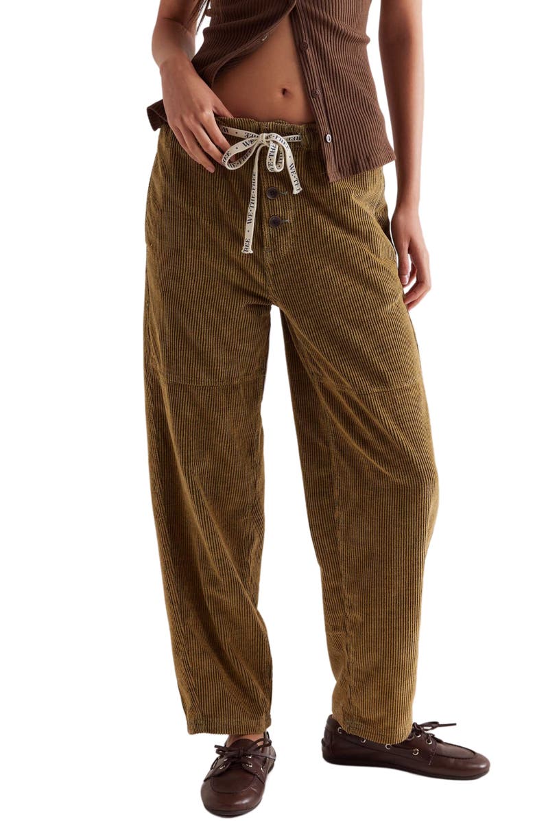 Free People Roscoe Barrel Leg Cotton Corduroy Pants, Main, color, 