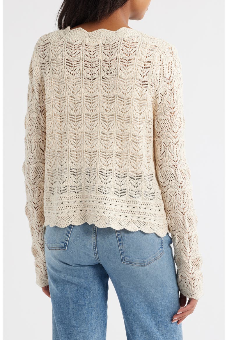 Tamia Pointelle Knit Cardigan, Alternate, color, EGG SHELL