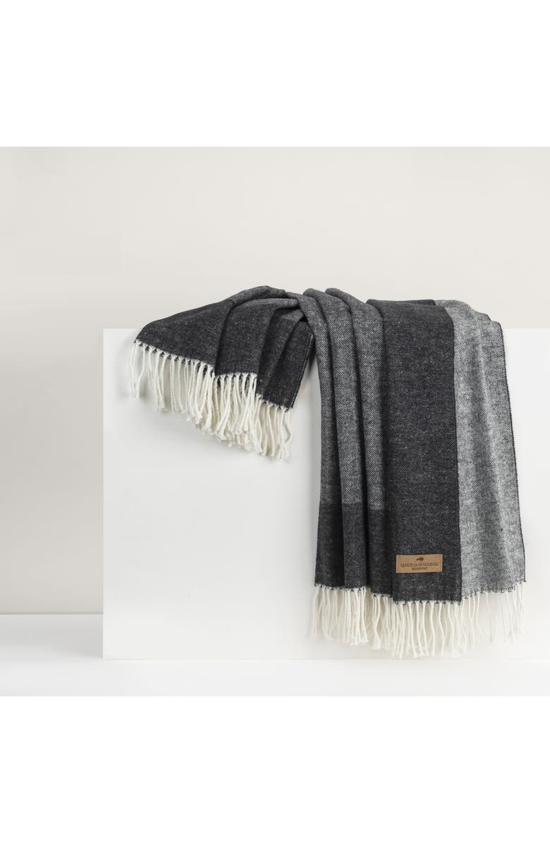 Lands Downunder Border Herringbone Throw, Main, color, Graphite