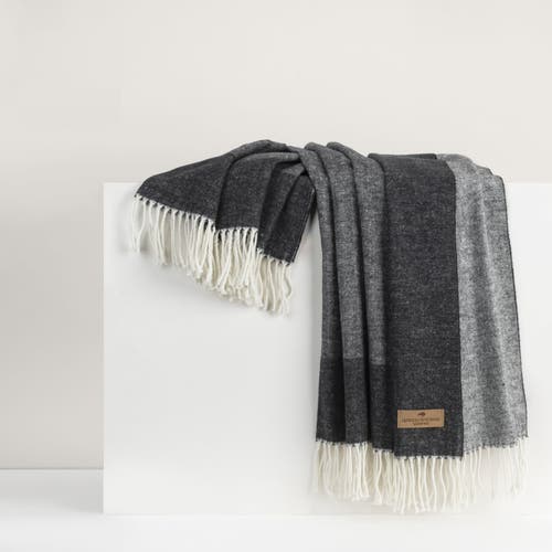 Lands Downunder Border Herringbone Throw In Gray
