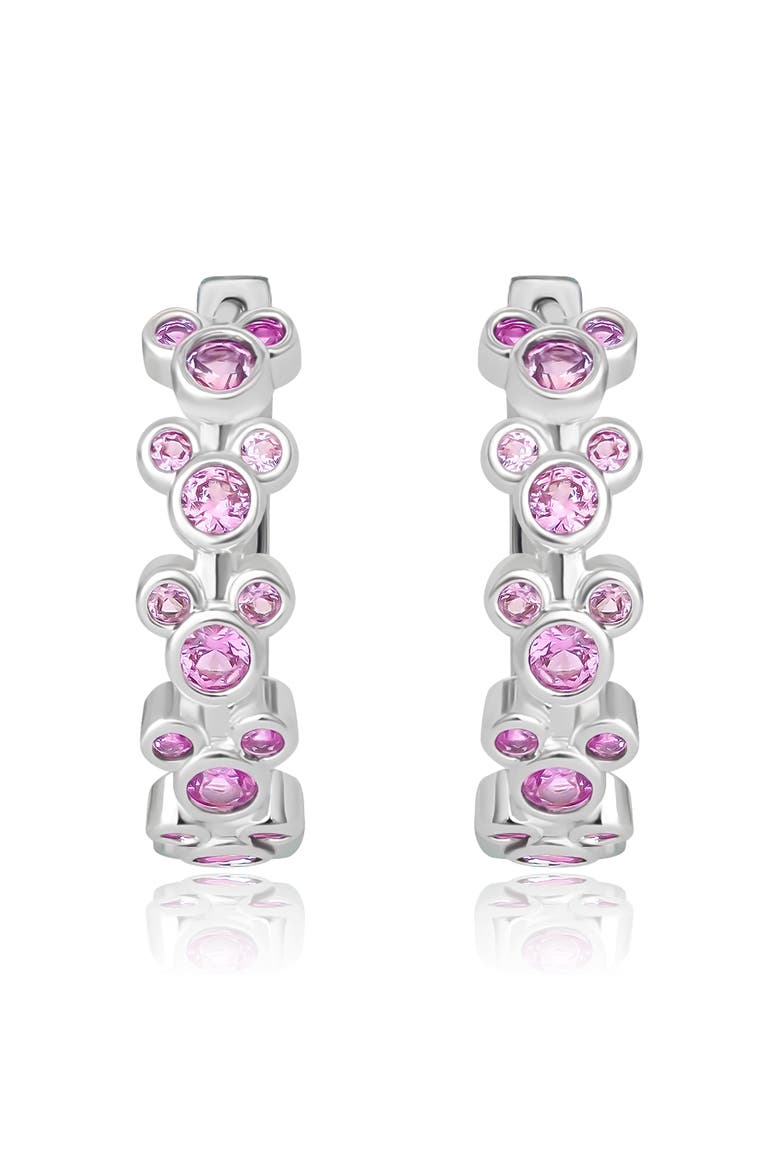 Mickey Mouse Endless Hoop Earrings, Alternate, color, Silver Tone