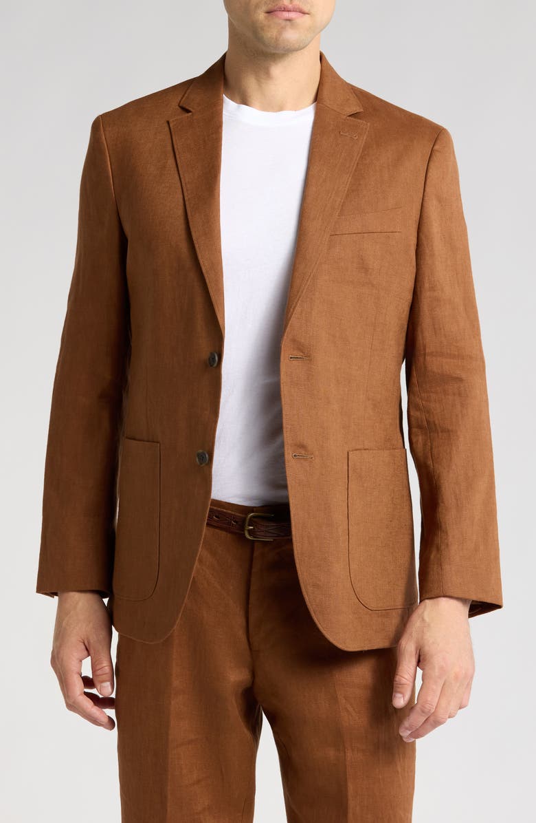 NORDSTROM RACK Solid Notch Lapel Linen Sport Coat, Main, color,