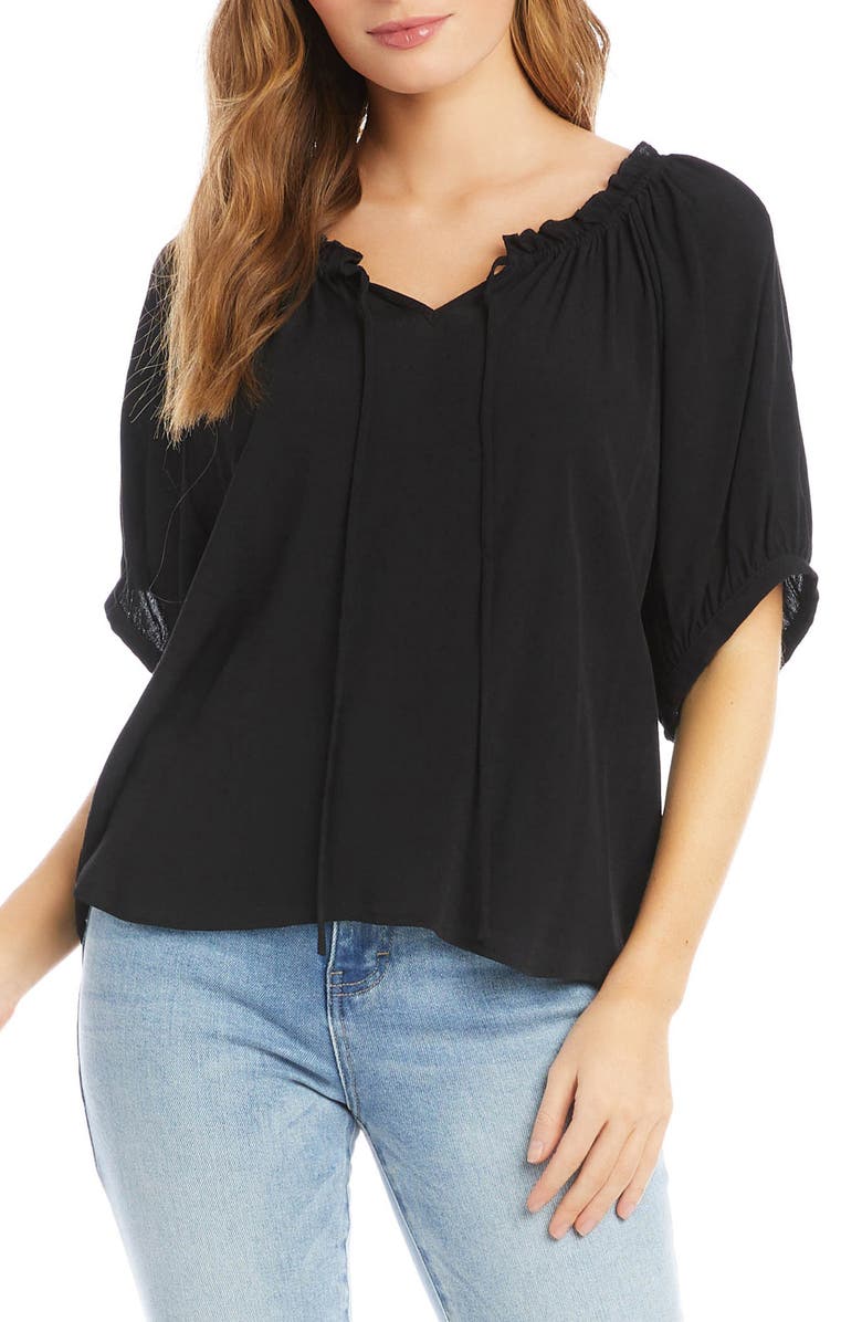 Karen Kane Ruffle Sleeve Blouse, Main, color, 