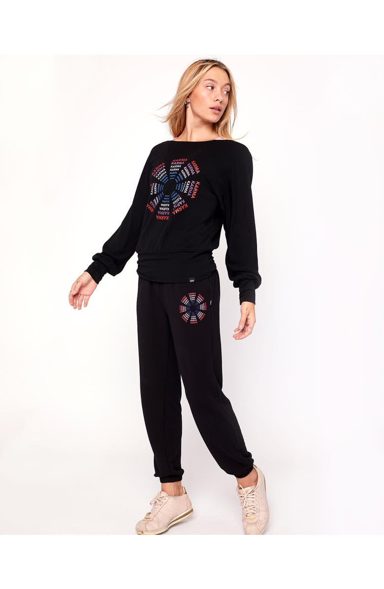 Rebody Active Karma Graphic Sweatpants, Alternate, color, Black/Print