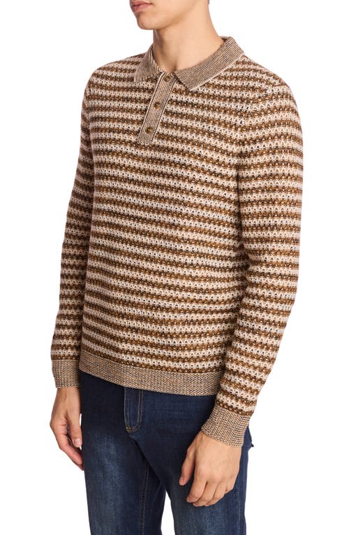 Paisley & Gray Men's Striped Polo Shirt In Brown