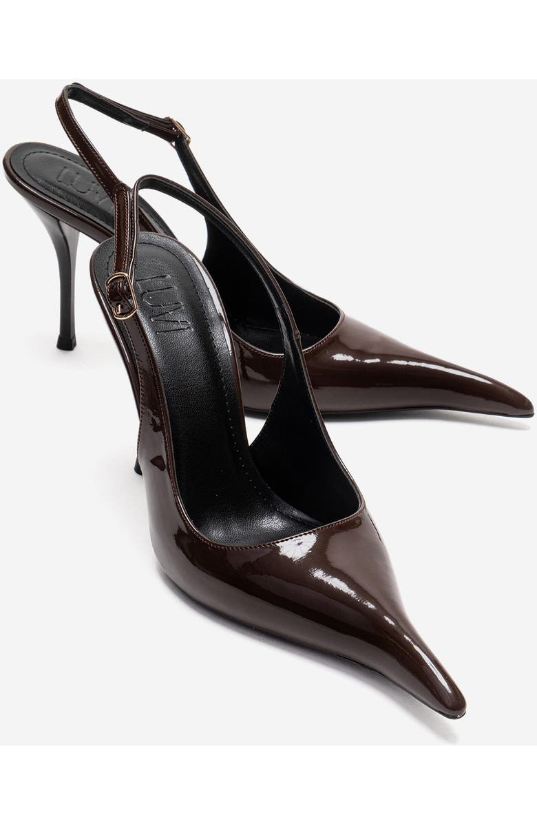 Prologue Shoes Candy Pointed Toe Stiletto Pump, Main, color, Brown