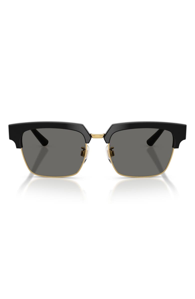 Dolce&Gabbana 54mm Square Sunglasses, Main, color, Black / Grey