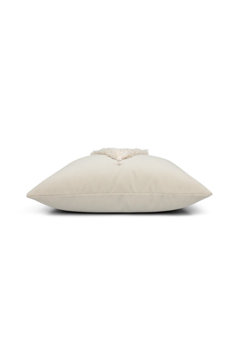 Fraser Fir Handmade Applique Woven Accent Holiday Pillow, Alternate, color, Ivory