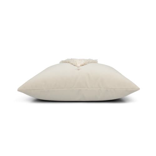 Elaine Smith Fraser Fir Handmade Applique Woven Accent Holiday Pillow In White