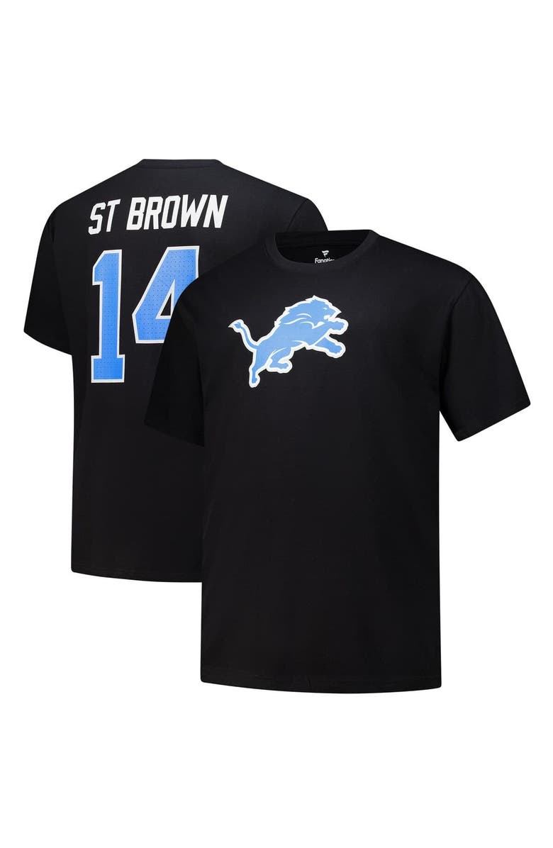 FANATICS Men's Fanatics Amon-Ra St. Brown Black Detroit Lions Big & Tall Player Name & Number T-Shirt, Main, color, 
