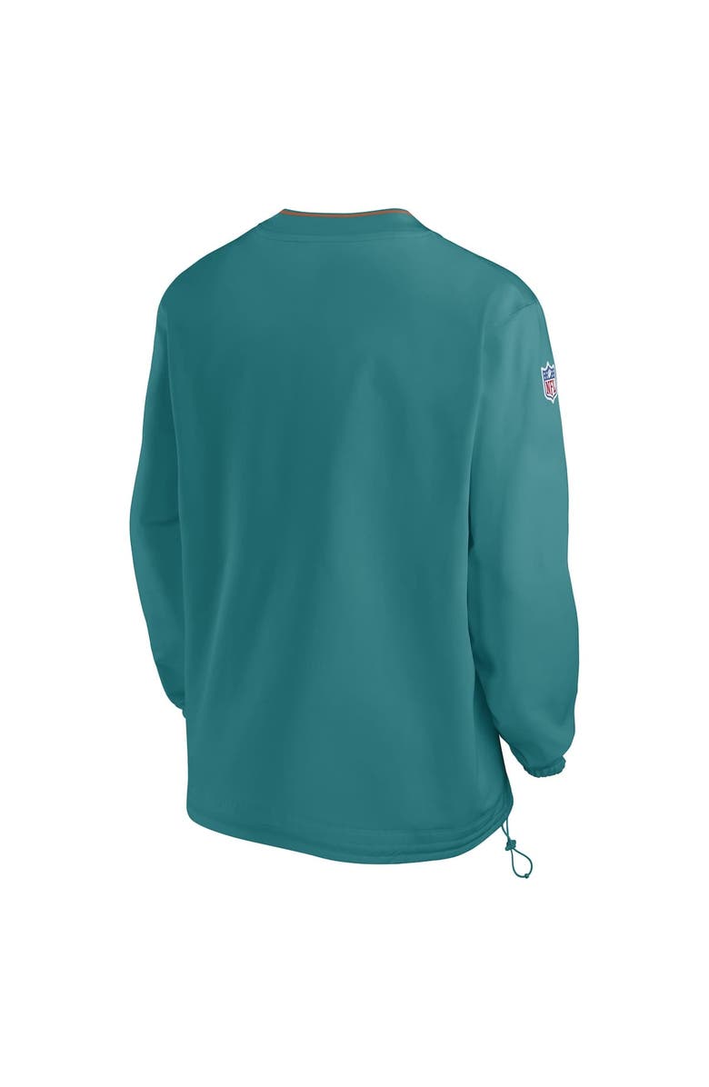 Nike Men's Nike Aqua Miami Dolphins 2024 Sideline Throwback Logo Long Sleeve V-Neck Windshirt, Alternate, color, 