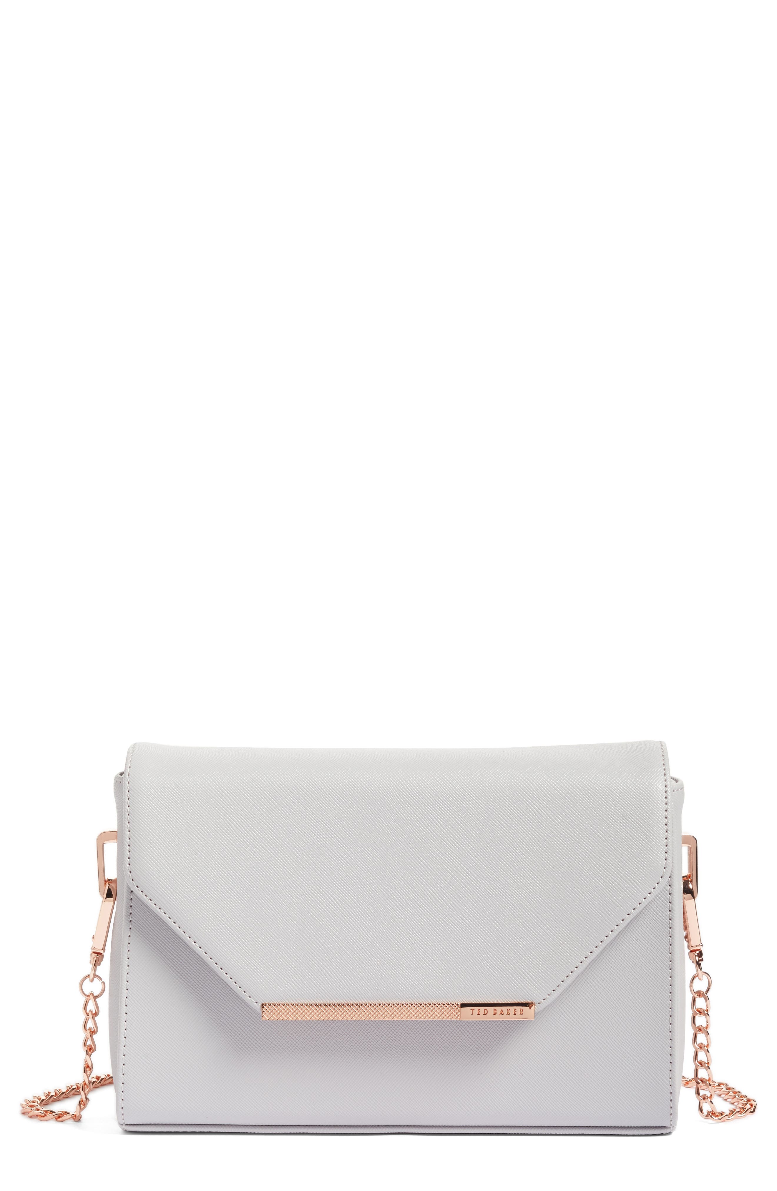 Ted Baker London Textured Bar Faux Leather Crossbody Bag, Main, color, 