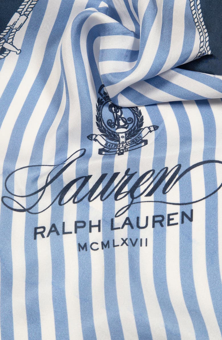 Lauren Ralph Lauren Small Nautical Silk Diamond Scarf, Alternate, color, Carson Blue