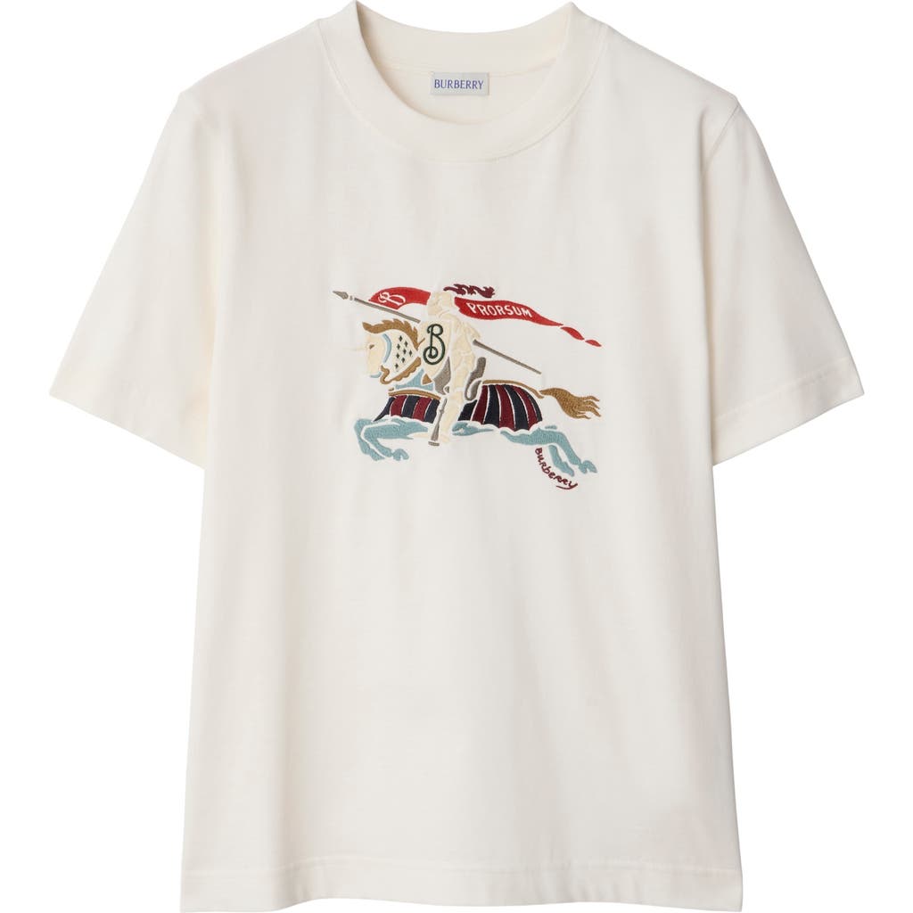 Burberry Ekd Embroidered Cotton T-shirt In Gray